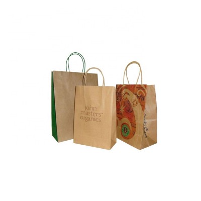 Wholesale Brown Package Logo Shopping Paper Bag for Clothing