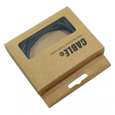 Hot Sales USB Charger Cable Packaging Paper Box With Clear PVC Window